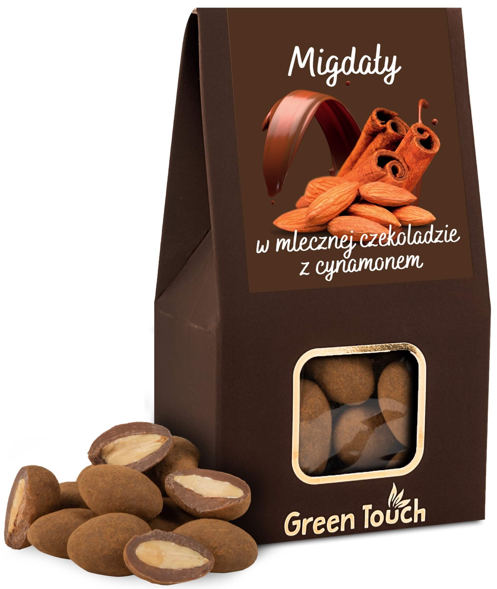 Migdały w mlecznej belgijskiej czekoladzie z cynamonem 100 g