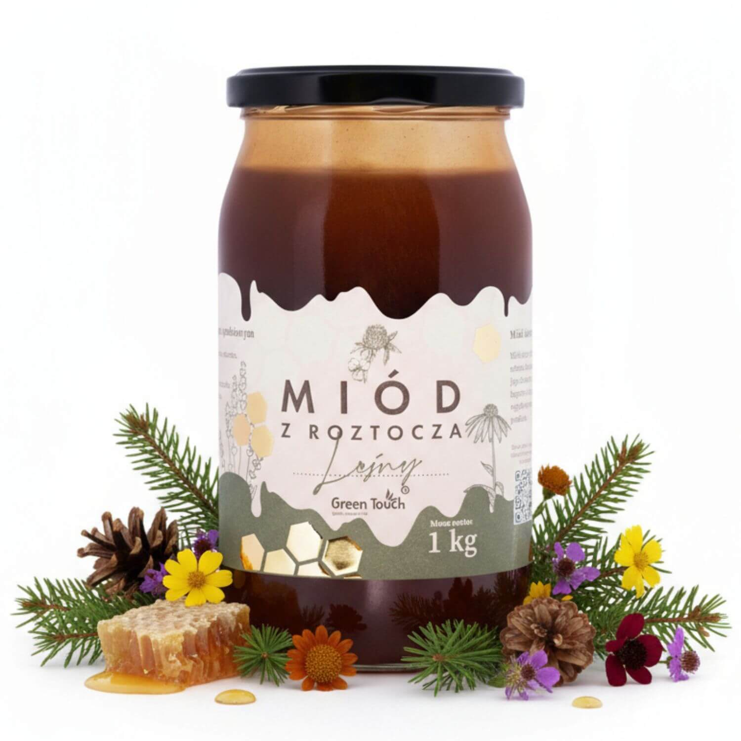 Miód leśny nektarowo spadziowy 1 kg spadź liściasta miody z Roztocza