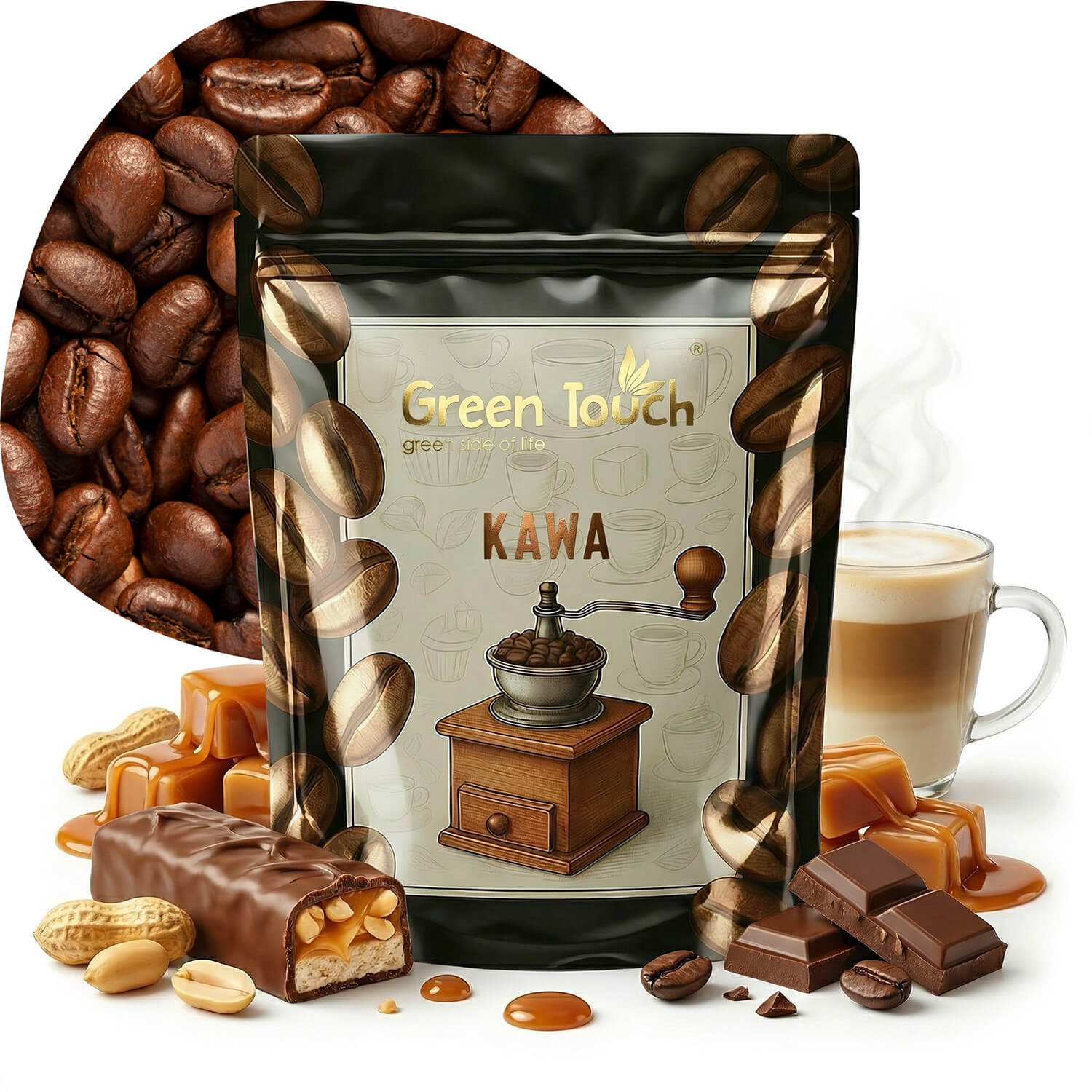 Kawa smakowa baton orzechowa czekolada karmel 200 g