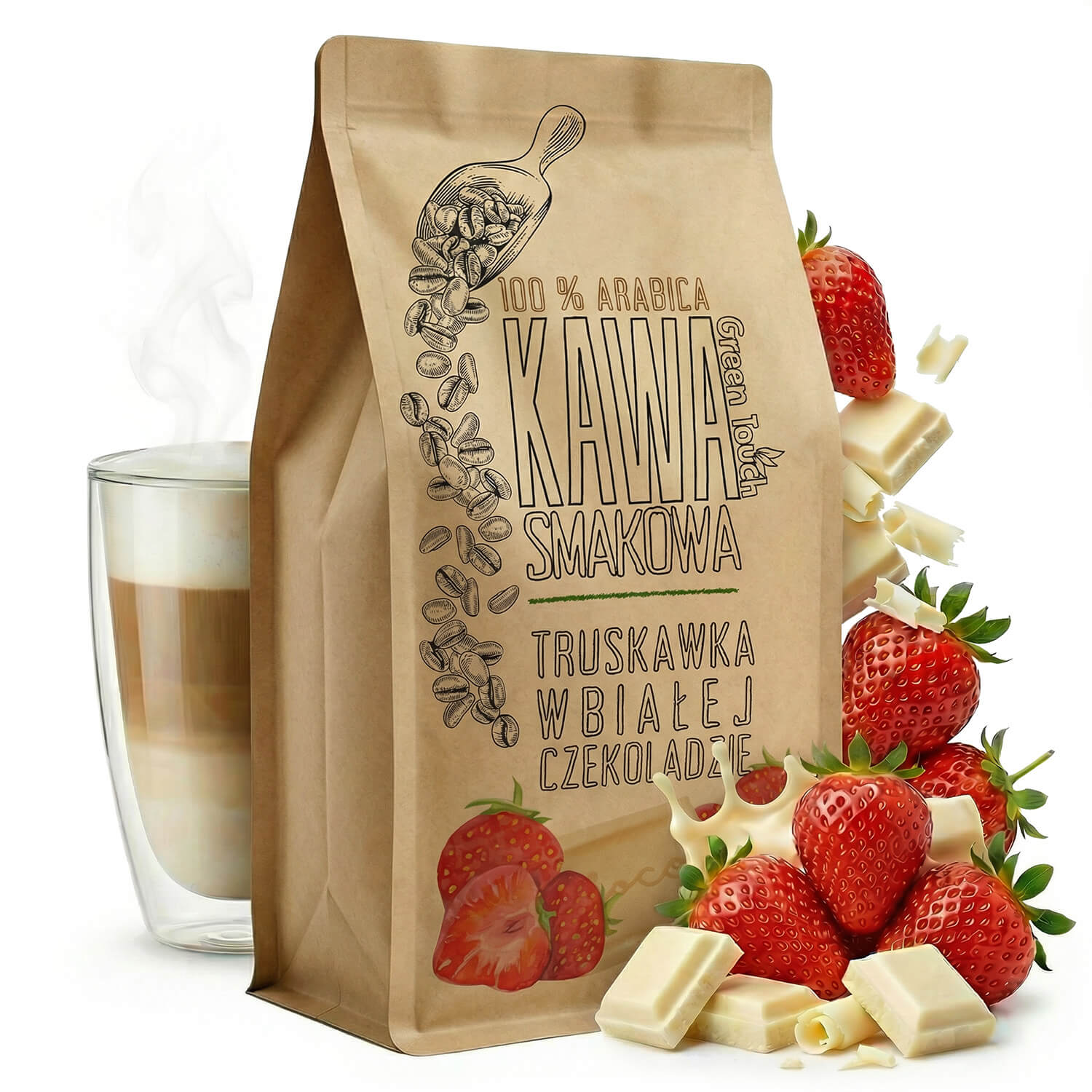 Kawa smakowa truskawkowa z białą czekoladą 250 g